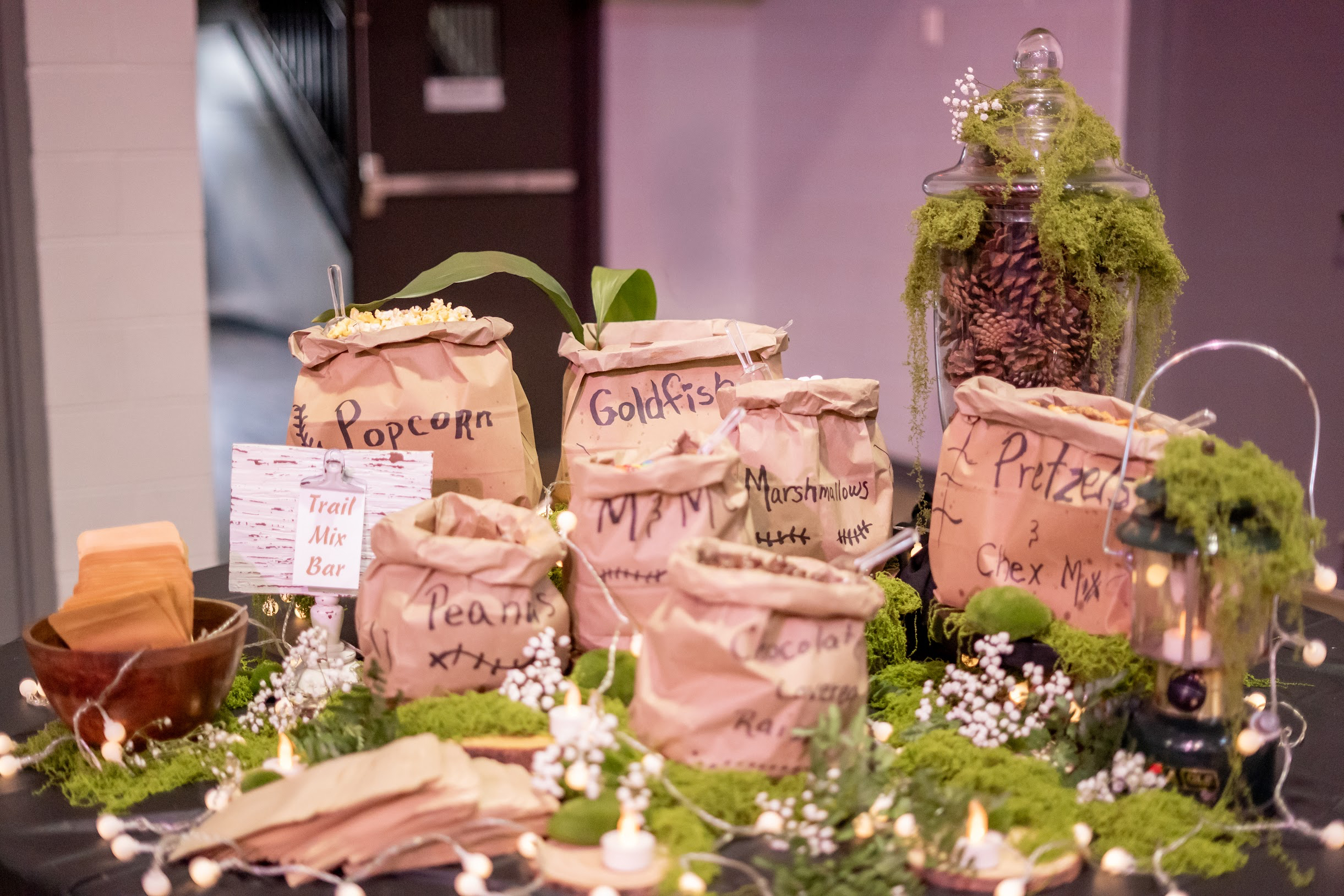 Baby shower outdoor camping catering setup by Tony + Co Catering Jacksonville - woodland decor 04