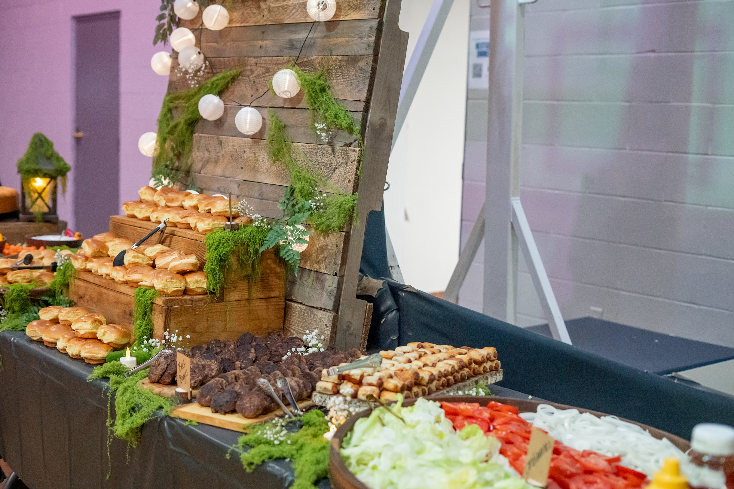 Baby shower outdoor camping catering setup by Tony + Co Catering Jacksonville - mountain theme 20