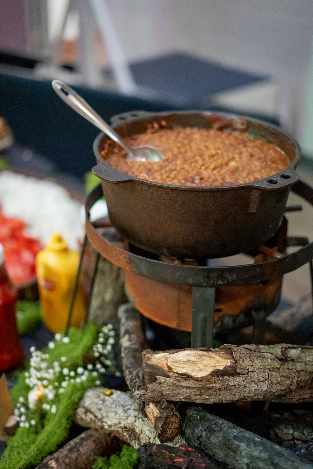 Baby shower outdoor camping catering setup by Tony + Co Catering Jacksonville - forest dining 34